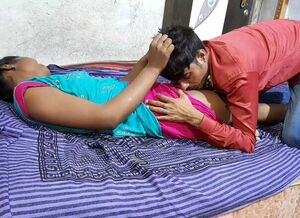 indian teen girl pressing her boobs